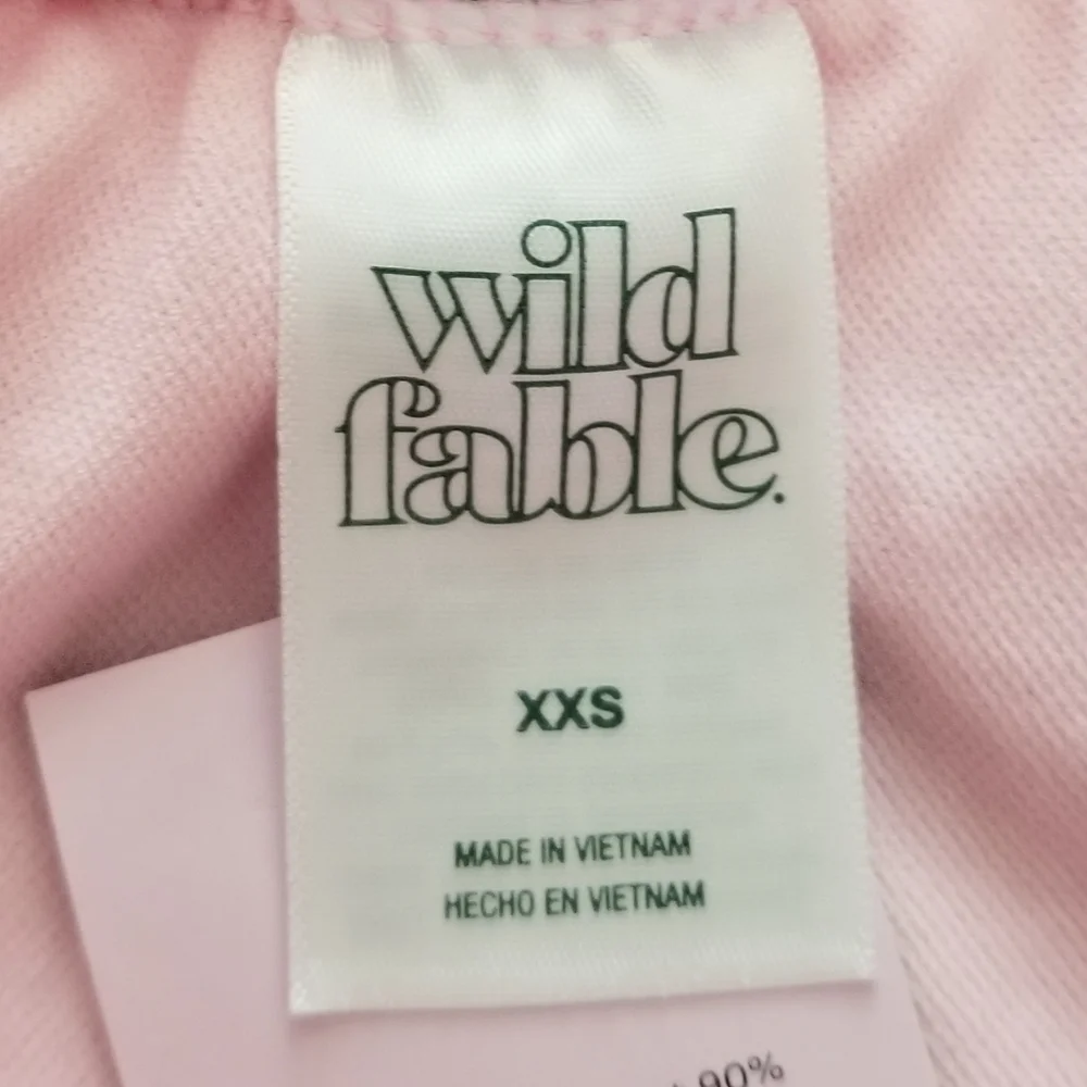NWT Wild Fable Light Pink Mid Rise Super Cheeky Bikini Bottom Size XXS